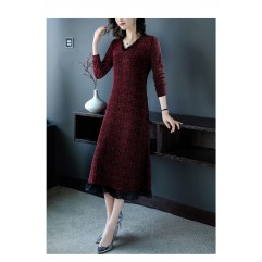 Polyester/Cotton/Jacquard With Stitching Above Knee Dress
