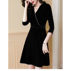 Polyester/Cotton With Stitching Above Knee Dress
