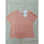 msmrrml Women's Elegant Polka Dots Print Short-Sleeved Blouse Top