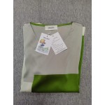 DOLKFU Womens Tee Shirts Short Sleeve Summer Tops Color Block Side Split Blouse Crew Neck