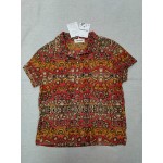 SMLNKOFN Women's Short Sleeve Collared Blouse Button Down Graphic Print Blouse Shirts Top
