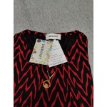SHENGXINY Short Sleeve Tops For Women Round Neck T-Shirt Striped Causal Blouses Red