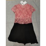 Amtdh Women Dresses Casual Short Sleeves Floral Print Button Down V Neck Summer Dress