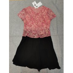 Amtdh Women Dresses Casual Short Sleeves Floral Print Button Down V Neck Summer Dress