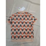 Efsteb Women Short Sleeve Shirts Collared Letter Print Blouse