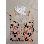 Efsteb Women Short Sleeve Shirts Collared Letter Print Blouse