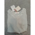 FLVPOV Women's Shirts Dressy Casual Short Tee Tops Polka Dots Printed V Neck Pullover T Shirts Blouse
