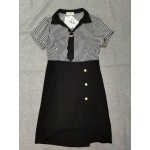 WNYEIME Women's Short Sleeve Vertical Striped Dress