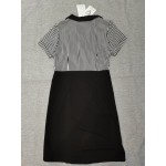 WNYEIME Women's Short Sleeve Vertical Striped Dress