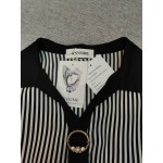 WNYEIME Women's Short Sleeve Vertical Striped Dress