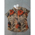 HUMJUSE Women's Floral Print Tops Short-Sleeved Tee Shirt Blouse Top
