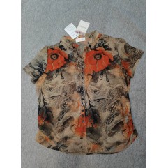 HUMJUSE Women's Floral Print Tops Short-Sleeved Tee Shirt Blouse Top