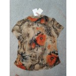 HUMJUSE Women's Floral Print Tops Short-Sleeved Tee Shirt Blouse Top