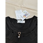 LOHUMAI Women's Tops Short-Sleeved T Shirt Ribbed Shirts Loose Fit Blouses Black