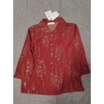 Ssuyeuri Women's Casual Tops Long Sleeve T Shirt Floral Print  Blouses Red