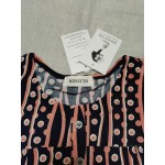 MDNZCTH Women's Shirts Dressy Casual Long SleeveTee Tops Polka Dots Printed Round Neck Pullover T Shirts Blouse