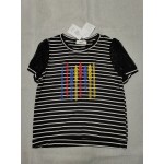 Tiljvks Women's Short Sleeve Striped T-Shirt Tee Shirt Tops Slim Fit Blouses