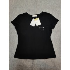 Bsmzoy Women's Tops Casual Blouses Short-Sleeved T-Shirts Black