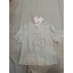 Dqueduo Women's Polka Dots Shirt Short Sleeve Tops Summer Casual Blouse