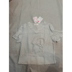 Dqueduo Women's Polka Dots Shirt Short Sleeve Tops Summer Casual Blouse