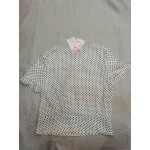 Dqueduo Women's Polka Dots Shirt Short Sleeve Tops Summer Casual Blouse