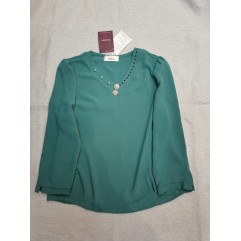Lzobxe Women's Blouse V Neck Long-Sleeve Woven T Shirt