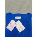 Tmullao Women's Tops Crewneck Short Sleeve Casual Blouses Plain Lightweight T Shirt Blue