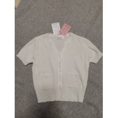 Pzocapte Womens Tops Short Sleeve Knitted Button Up Blouse Shirts