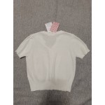 Pzocapte Womens Tops Short Sleeve Knitted Button Up Blouse Shirts