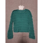Mzoazpie Women Lace Crochet Long Sleeve Crewneck Sweaters Winter Knit Pullover Jumper Tops
