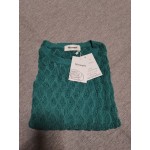 Mzoazpie Women Lace Crochet Long Sleeve Crewneck Sweaters Winter Knit Pullover Jumper Tops