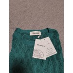 Mzoazpie Women Lace Crochet Long Sleeve Crewneck Sweaters Winter Knit Pullover Jumper Tops