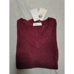 Crazypi Women's Long Sleeve V Neck T Shirt Loose Pullover Sweater
