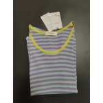 Meymia Women's Short Sleeve Round Neck Striped Pullover Sweater Knitted T-shirt