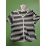NbKWFW Women's Short Sleeve Striped T-Shirt Tee Shirt Tops Slim Fit Blouses