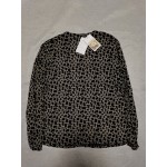 PEKIOGT Women's Grid Long Sleeve Tops V Neck Button Loose Casual Blouse Shirts Tops Black