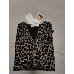 PEKIOGT Women's Grid Long Sleeve Tops V Neck Button Loose Casual Blouse Shirts Tops Black