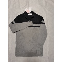 Bouanq Quarter Zip Pullover Long Sleeve Stand Collar Sweater Casual Tops