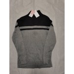 Bouanq Quarter Zip Pullover Long Sleeve Stand Collar Sweater Casual Tops