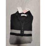 Bouanq Quarter Zip Pullover Long Sleeve Stand Collar Sweater Casual Tops