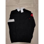 JASKFLY Women's Contrast Collar Drop Shoulder Casual Long Sleeve Pullover Sweaters Tops