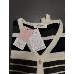 Kuaizfan Women's V Neck Full-Zip Striped Long Sleeve Sweaters