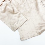 OUDFOME Sleepwear Women's Sleepwear Satin Long Sleeve Shirt and Pants Pajama Set