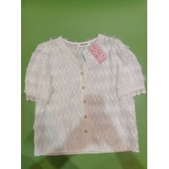 CSCDZY Womens Tops Elegant Lace Summer Short Sleeve Button Up Blouse Shirts