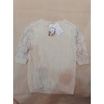 Nhthy Women Lace Crochet Long Sleeve Crewneck Sweaters Knit Pullover Jumper Tops