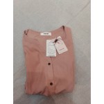 Fdksdf Women's Short Sleeve Shirt Dress V Neck Button Down Tie Waist Dress