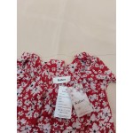 Kafsov Women's Tops Floral Print Ruffle Short Sleeve Blouses Casual Layered Blouse