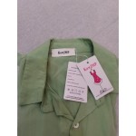 KowJMP Women's Casual Short Sleeve Tie Front Knot Button Down Shirt Blouse Top