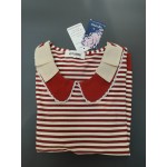 IOTUERG Womens Short Sleeved Blouse Knitted Striped Collared Sweater