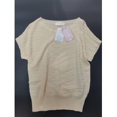 PFWOWB Women's Short Sleeve Blouse Crew Neck Casual Loose Knitted Pullover Sweater Tops